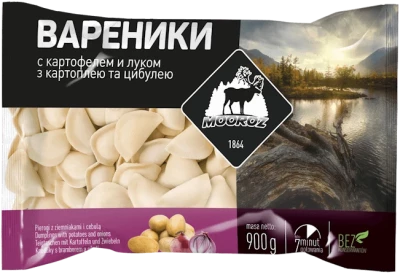 WARENIKI Z ZIEMNIAKAMI I CEBULA 900gr.(12szt) €4,00/szt. MOOROZ