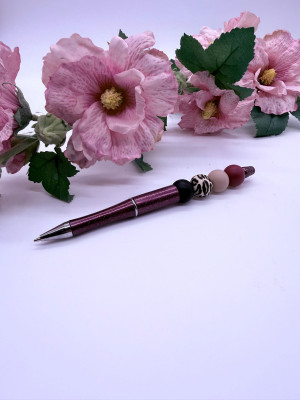 Burgundy Blossom Pen